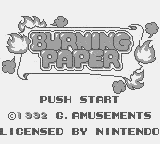 Burning Paper Title Screen